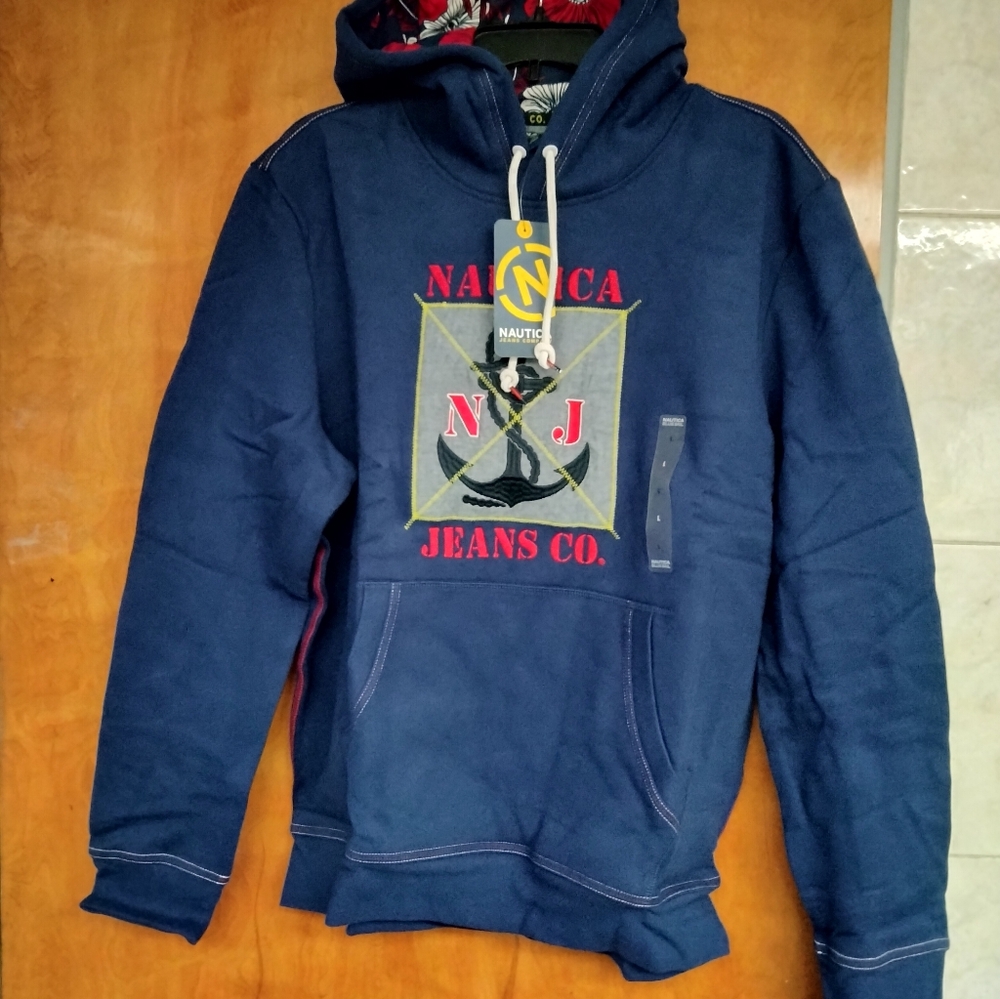 Authentic NAUTICA Mens Hoodie L. Logo. New w/ Orig.Tag. Rare.Super nice.